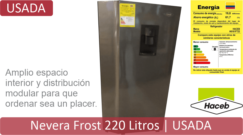 Nevera Frost 220 Litros Titanio Haceb